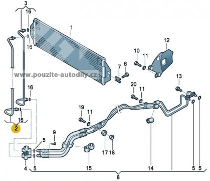 Trubka pro tlakové vedení oleje, Audi Q7 07-14, 7L0317821A