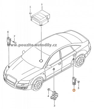 Senzor příčného zrychlení Audi A6, Q7, 1K0909606