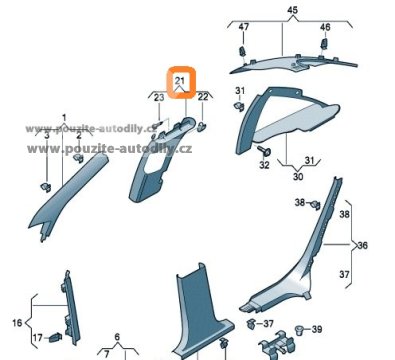 4F0867243A Panel sloupku B vlevo nahoře, Audi A6 C6 4F