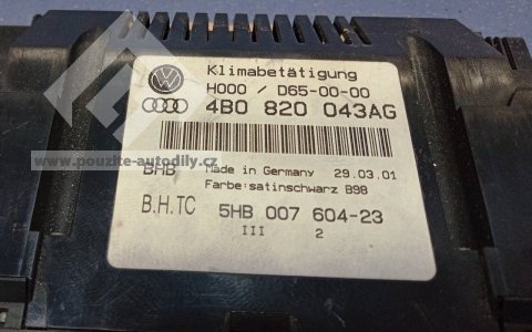 4B0820043AG Obslužná jednotka klimatizace Audi A6 C5 4B